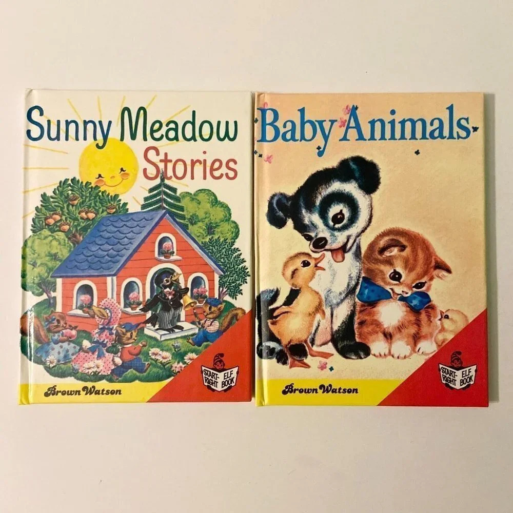 Vintage 1980 Start Right Elf Books Sunny Meadow Stories and Baby Animals